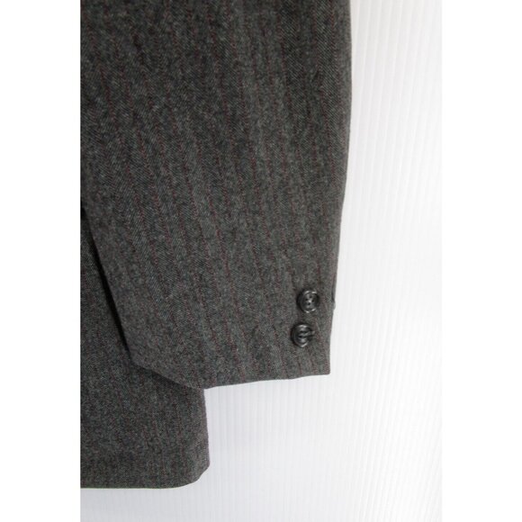 VINTAGE Hickey Freeman Sport Coat 40 Herringbone Striped Wool Blazer - Picture 3 of 13